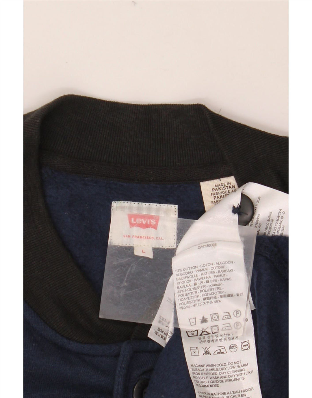 Męska kurtka Varsity LEVI'S UK 40, duża, bawełniana w kolorze granatowym