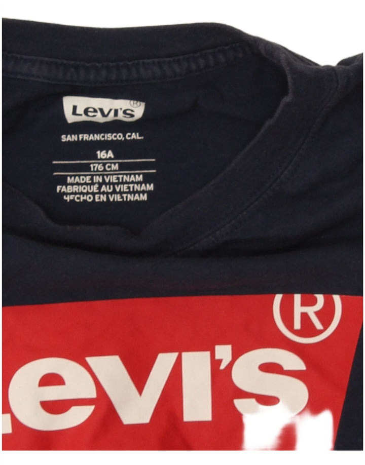 Chłopięcy T-shirt z grafiką Levi's, 15-16 lat, granatowy
