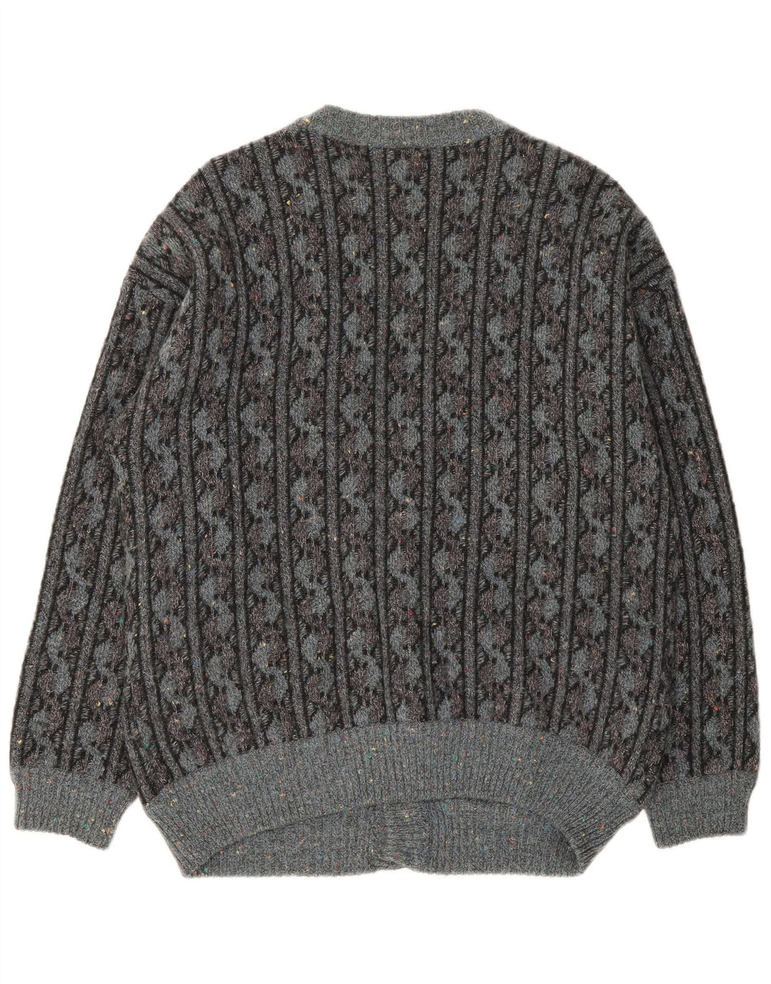Męski sweter rozpinany Ranger IT 52, duży, szary, geometryczny, wełniany