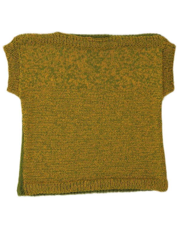 Tank top damski w stylu vintage, UK 8, mały, zielony, nakrapiany