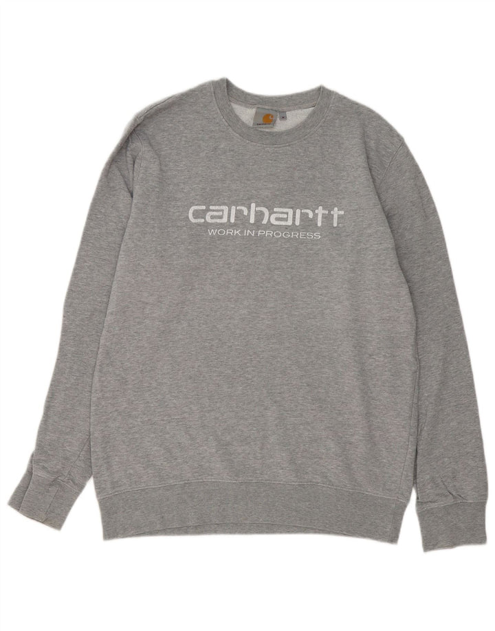 Męska bluza Carhartt z grafiką, średnia szara bawełna z plamkami