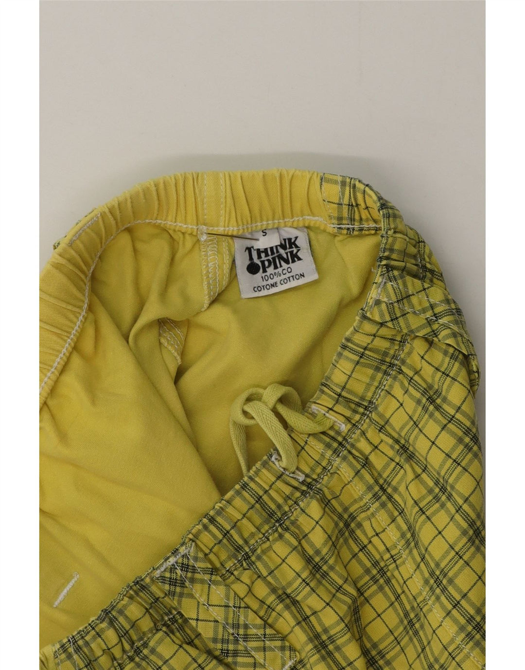 Męskie spodenki Chino Think Pink W29 w żółtą kratkę