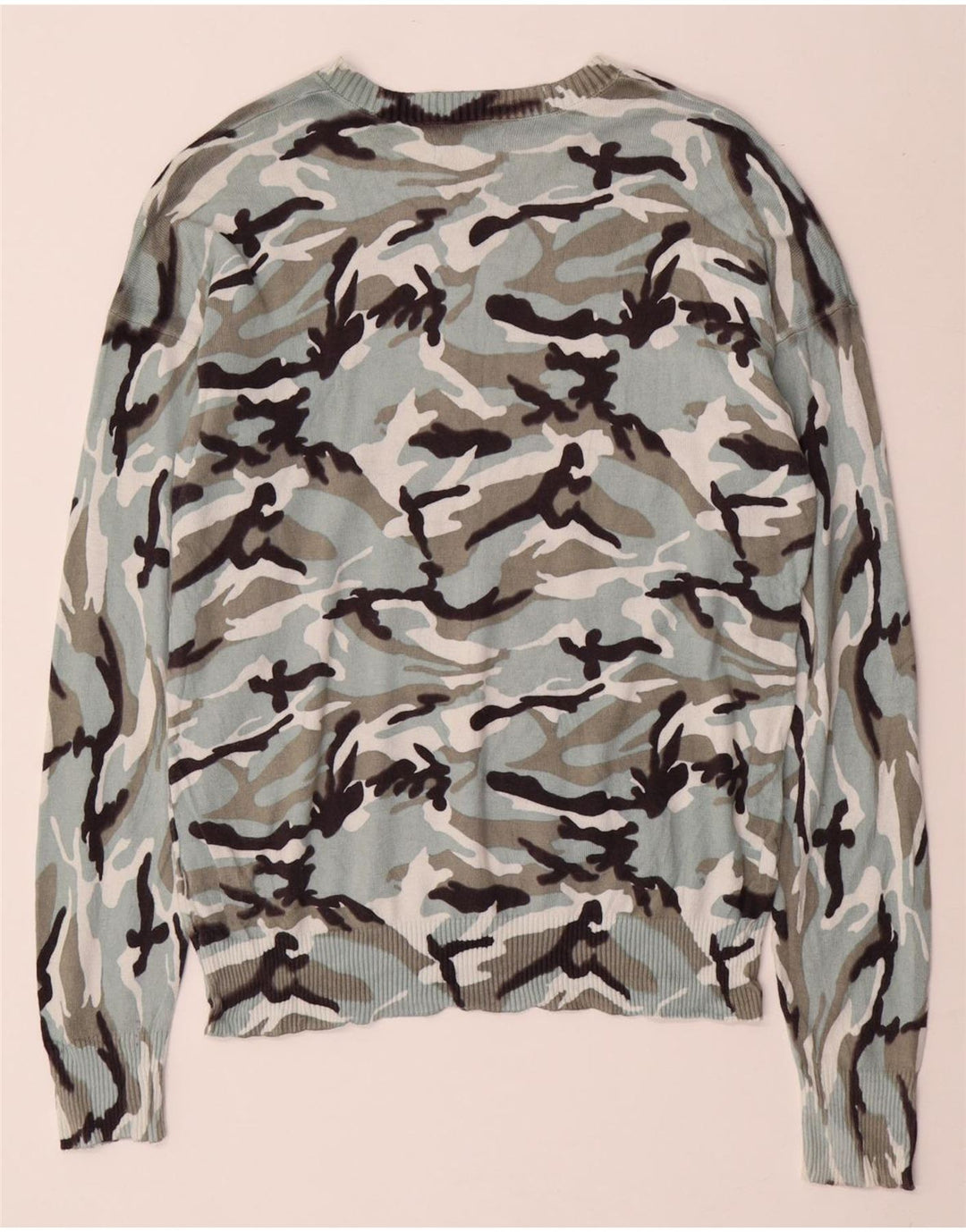 CALVIN KLEIN JEANS Damski sweter z dekoltem w łódkę UK 14 Średni niebieski