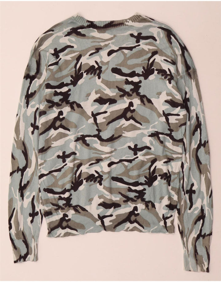 CALVIN KLEIN JEANS Damski sweter z dekoltem w łódkę UK 14 Średni niebieski