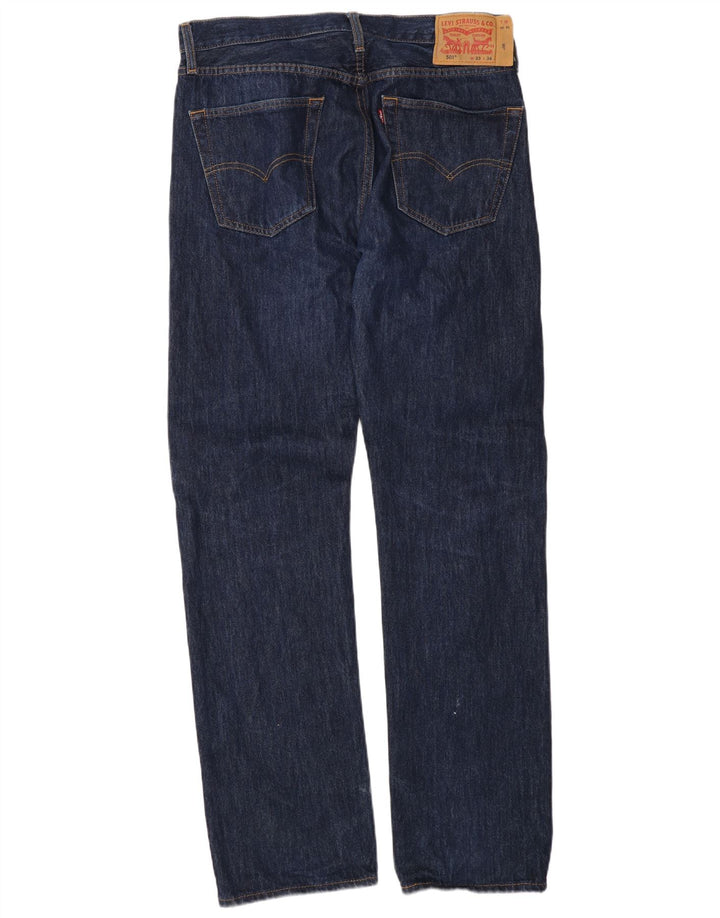 Męskie jeansy Levi's 501 Straight W33 L34 Niebieskie bawełniane