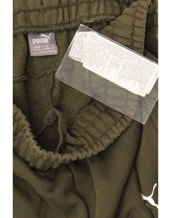 Chłopięce spodnie dresowe PUMA Joggery 13-14 lat, bawełna khaki