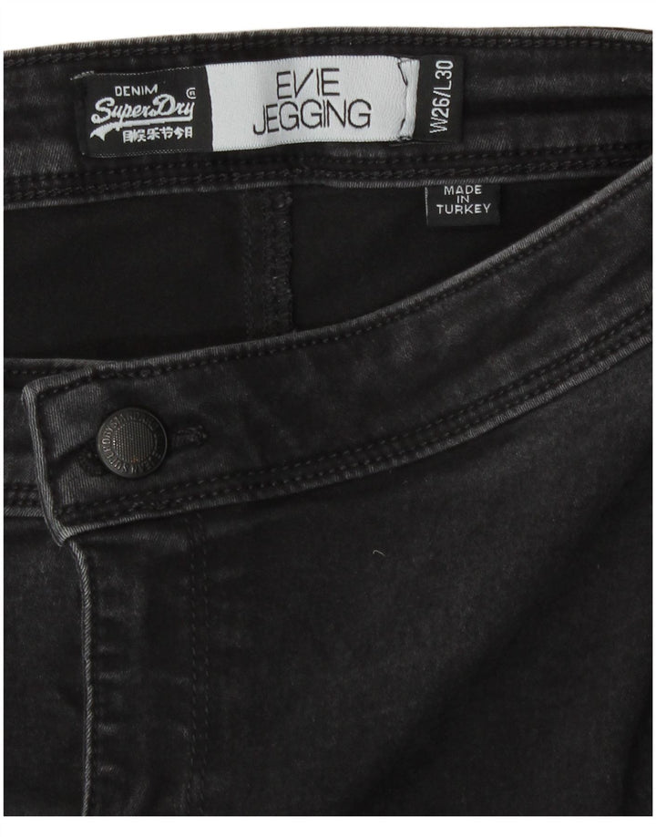 Damskie jeansy Superdry Evie Jegging W26 L30, czarne, bawełniane