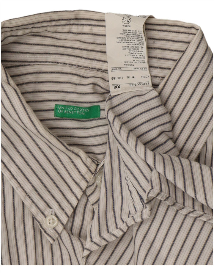 Koszula męska BENETTON 2XL, bawełniana w białe paski