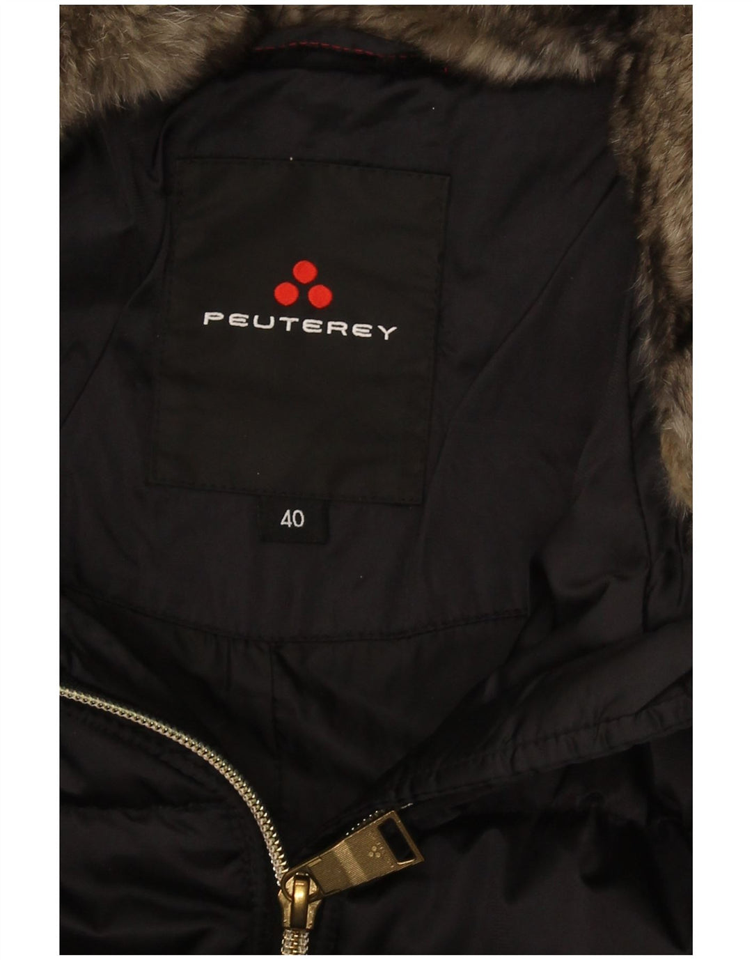 PEUTEREY Damski płaszcz z kapturem IT 40 Small Black