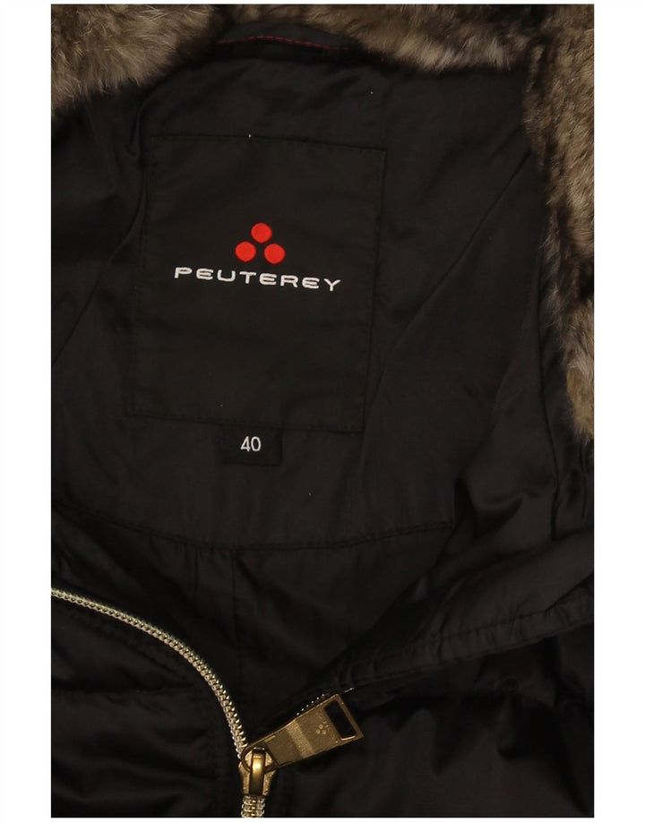 PEUTEREY Damski płaszcz z kapturem IT 40 Small Black