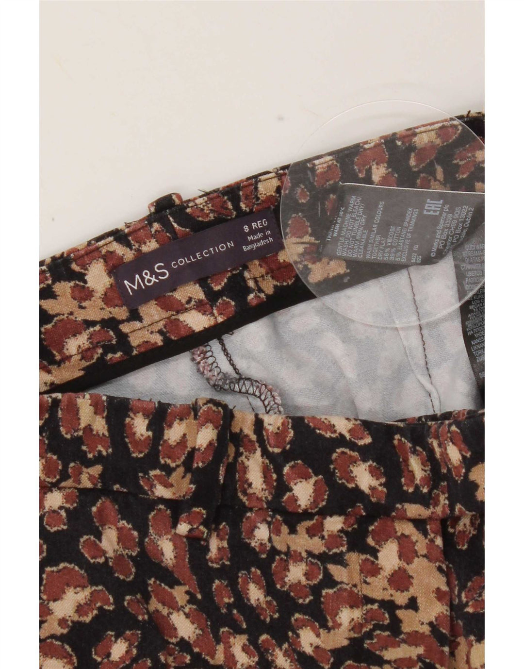 Damskie spodnie casual Marks & Spencer z abstrakcyjnym wzorem UK 8 Small W26 L25