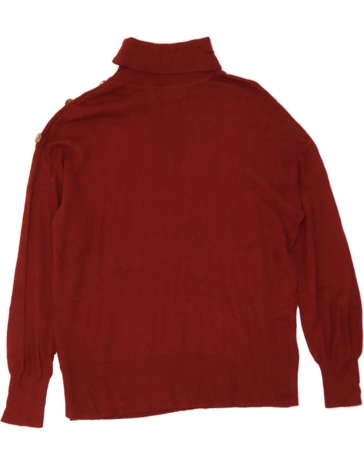 OASIS Womens Roll Neck Jumper Sweater UK 14 Medium Burgundy Acrylic Vintage Oasis and Second-Hand Oasis from Messina Hembry 