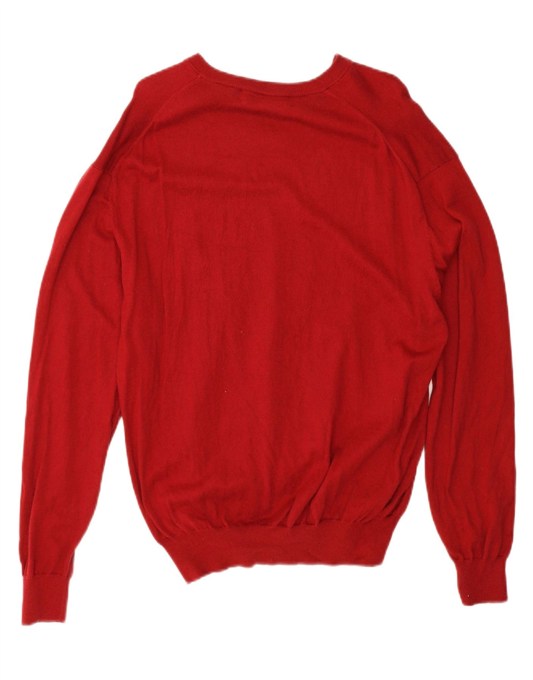 ORVIS Mens V-Neck Jumper Sweater Large Red Cotton Vintage Orvis and Second-Hand Orvis from Messina Hembry 