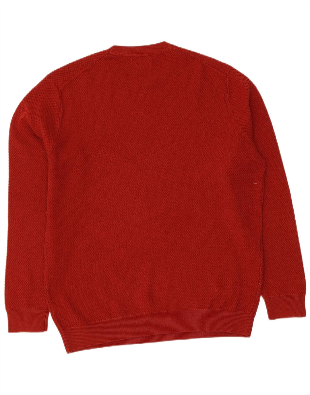 Męski sweter Massimo Dutti z okrągłym dekoltem, średniej wielkości bordowa bawełna
