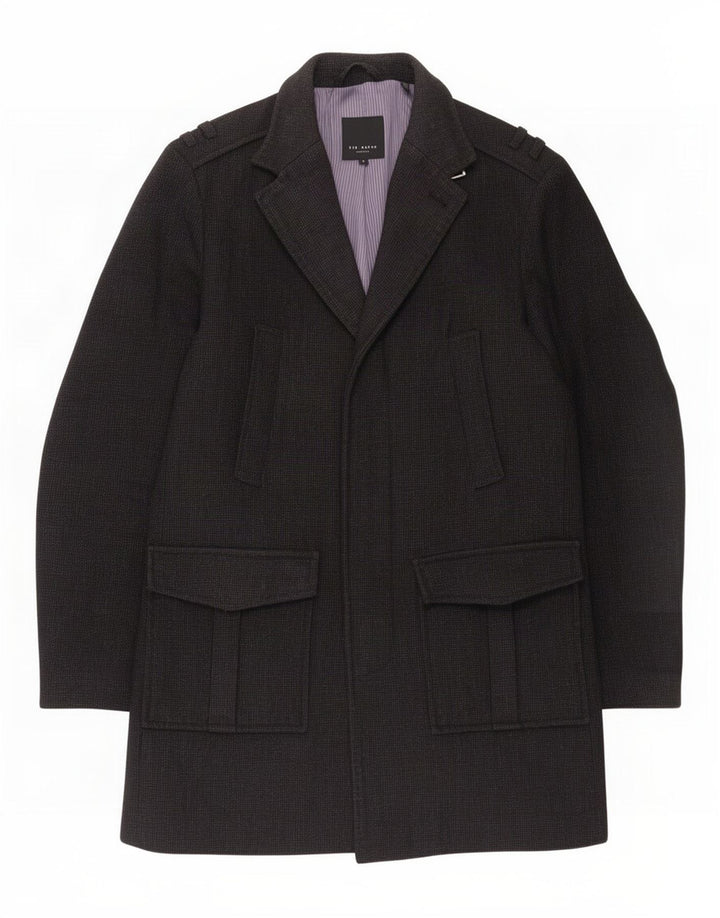 Męski płaszcz wojskowy Ted Baker, rozmiar 4, duży, szary, wełniany