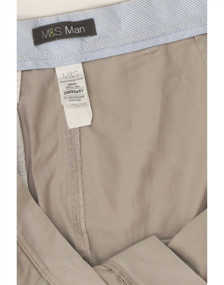Marks & Spencer Męskie spodenki Chino W42 2XL Szara bawełna