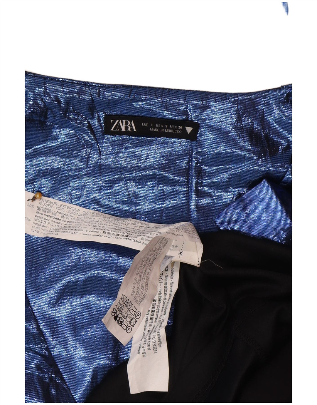 Damska sukienka o linii A Zara UK 8 Small Blue Polyester