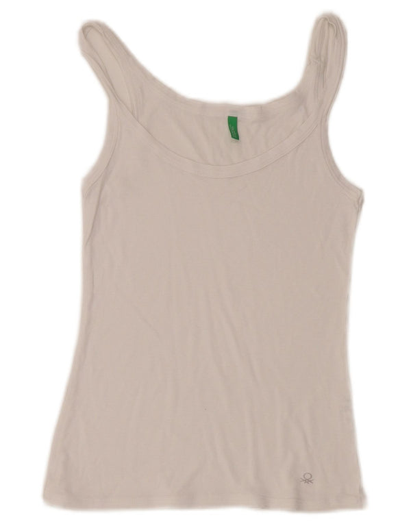 Top damski Benetton na ramiączkach UK 10, mały, biały, bawełniany