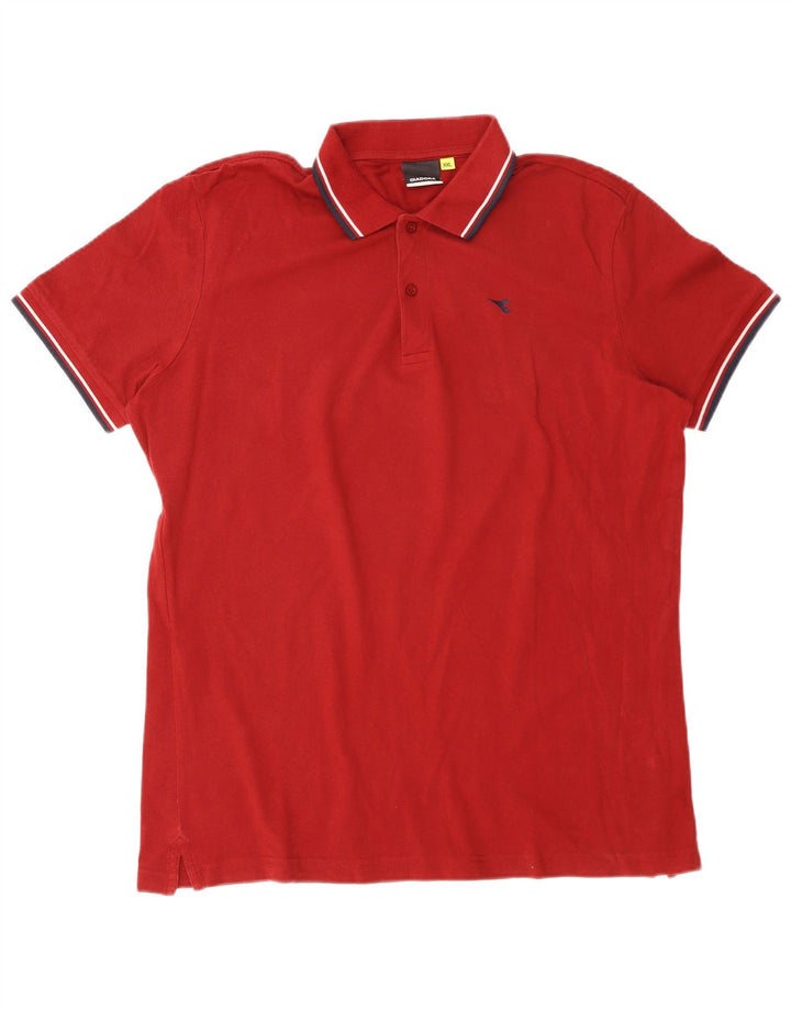 Męska koszulka polo DIADORA 2XL Bordowa bawełna