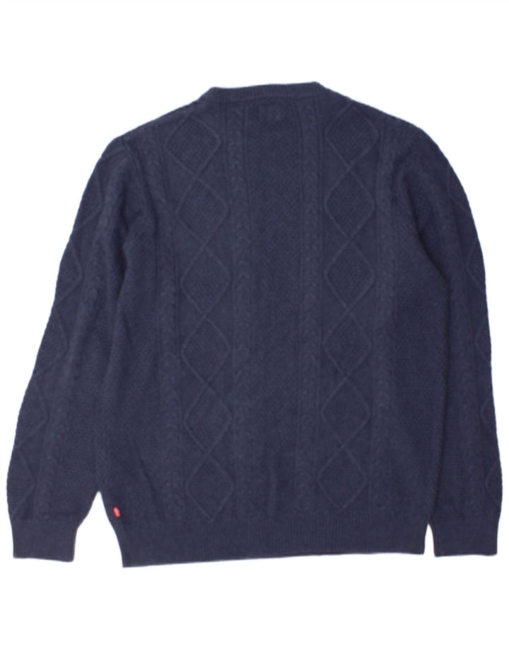Męski sweter z okrągłym dekoltem Levi's XL, granatowy, bawełniany