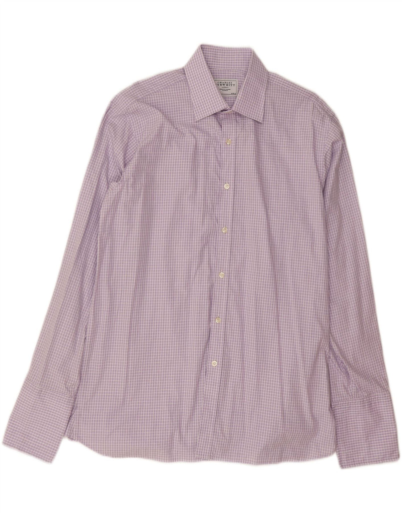 CHARLES TYRWHITT Mens Formal Shirt Size 42 16 1/2 Large Purple Check Vintage Charles Tyrwhitt and Second-Hand Charles Tyrwhitt from Messina Hembry 