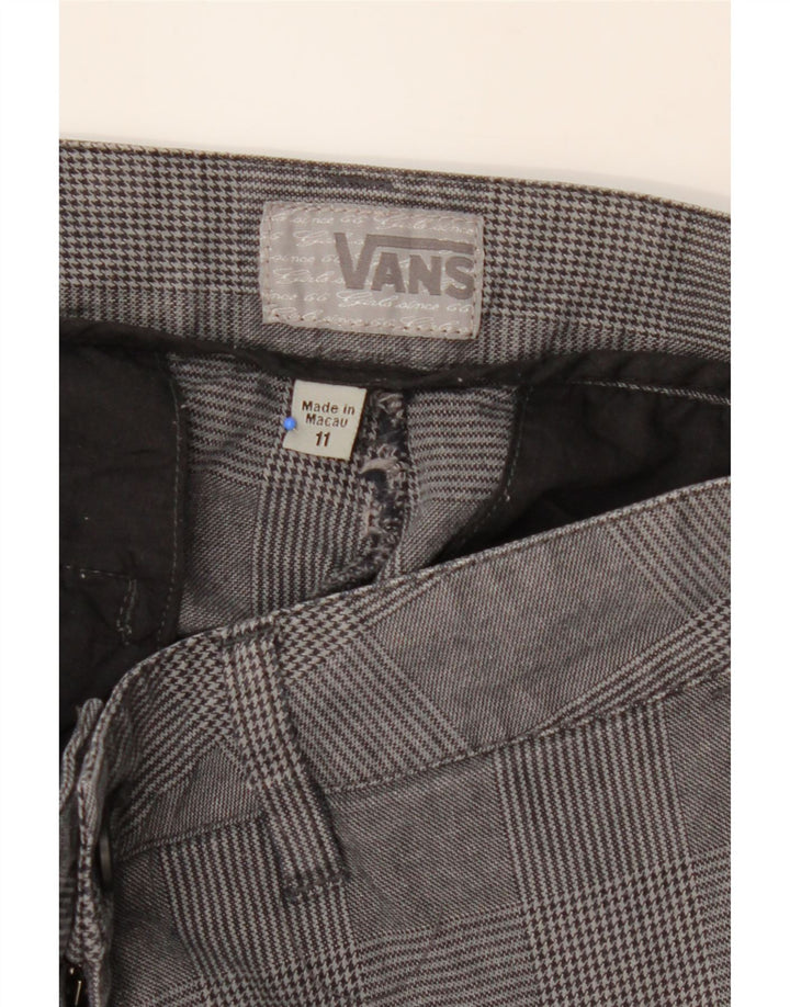 VANS Womens Chino Shorts US 11 Large W36  Grey Check Cotton Vintage Vans and Second-Hand Vans from Messina Hembry 
