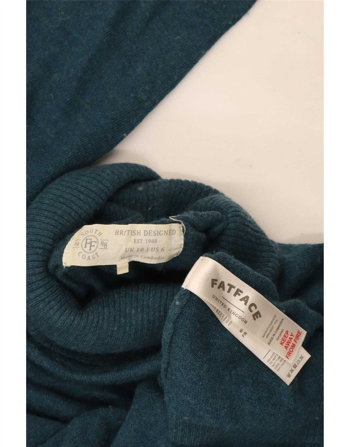 Damski sweter z golfem Fat Face UK 10 Small Blue Wełna