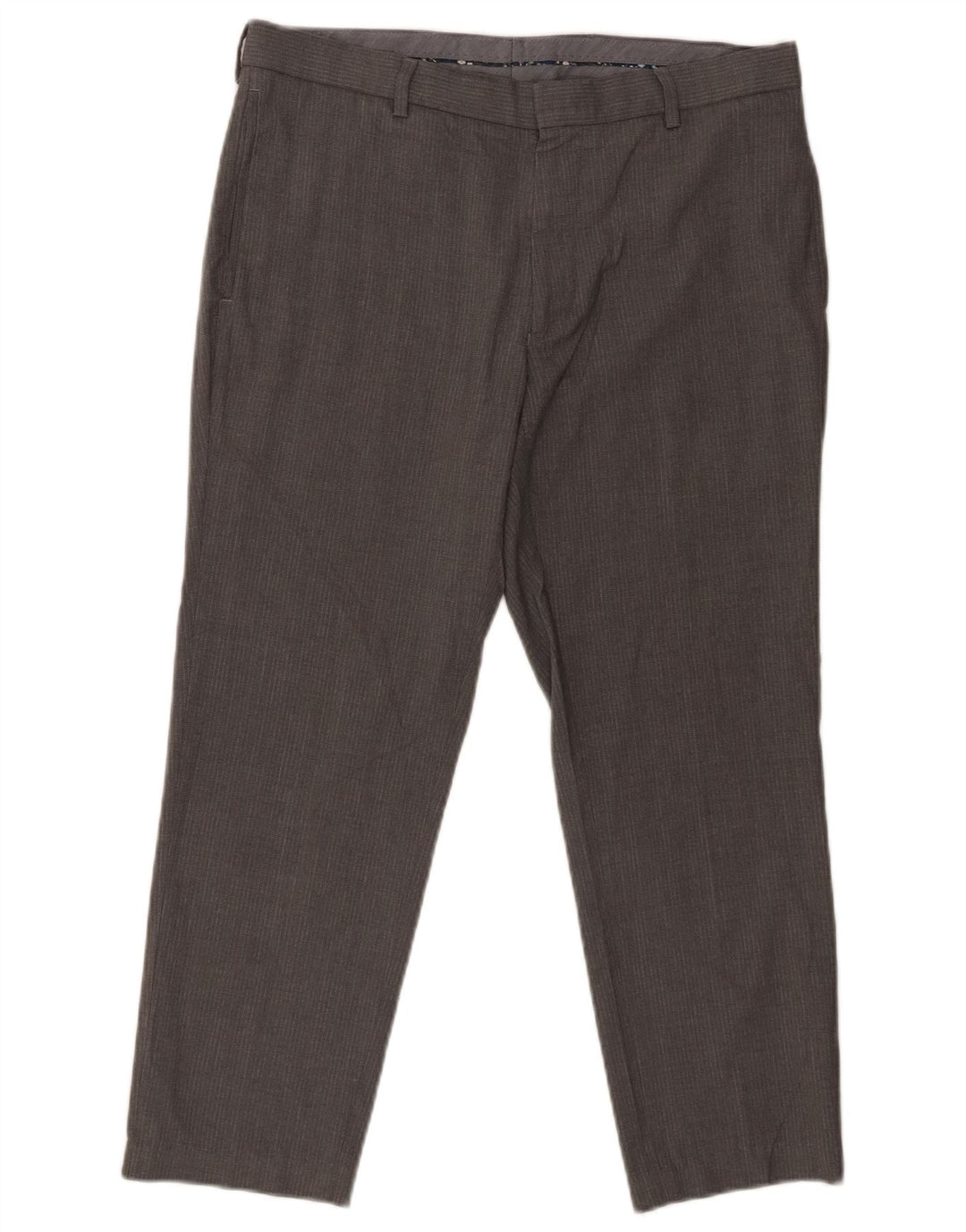 MARKS & SPENCER Mens Slim Suit Trousers W34 L25 Grey Pinstripe Polyester