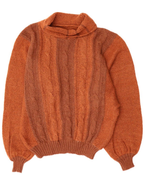 Vintage damski sweter z golfem IT 46, duży brązowy kolor