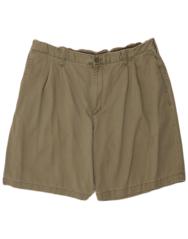 Eddie Bauer Mens Tall Pegged Chino Shorts W42 2XL Khaki Cotton