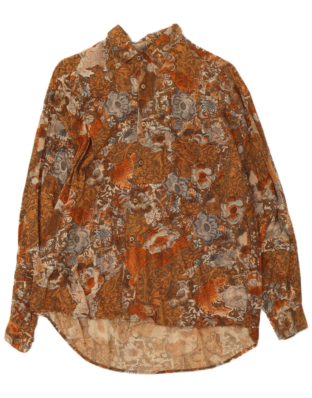 Koszula męska w stylu vintage, mała, brązowa w kwiaty