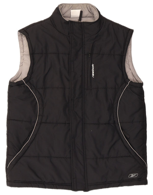 REEBOK Mens Padded Gilet UK 40 Large Black Polyester