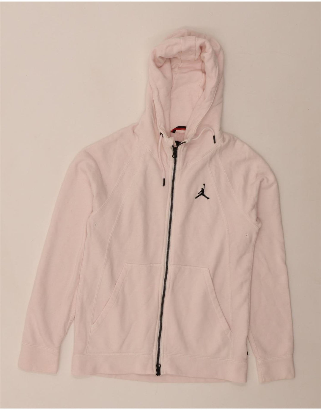 Damski sweter z kapturem i zamkiem JORDAN UK 12, średni, różowy, bawełniany