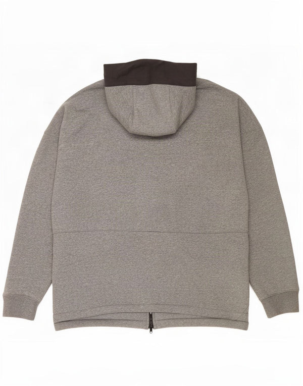 Męski sweter z kapturem i zamkiem błyskawicznym Nike, XL, szara, bawełniana z blokami kolorów