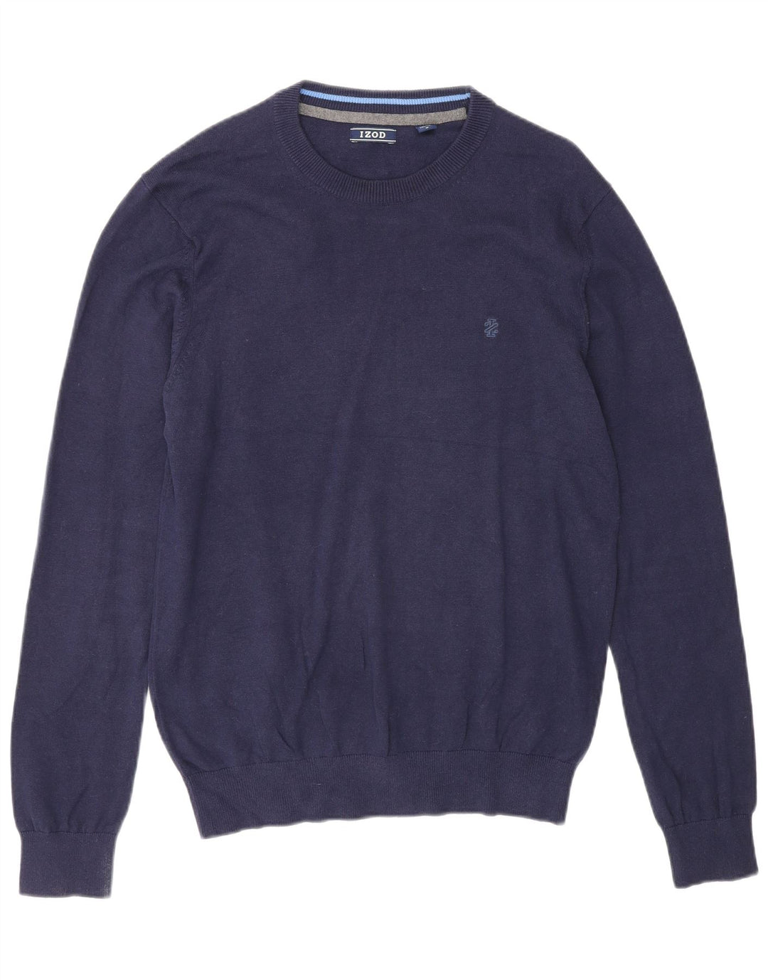 Izod Męski sweter z okrągłym dekoltem, średni granatowy, bawełniany