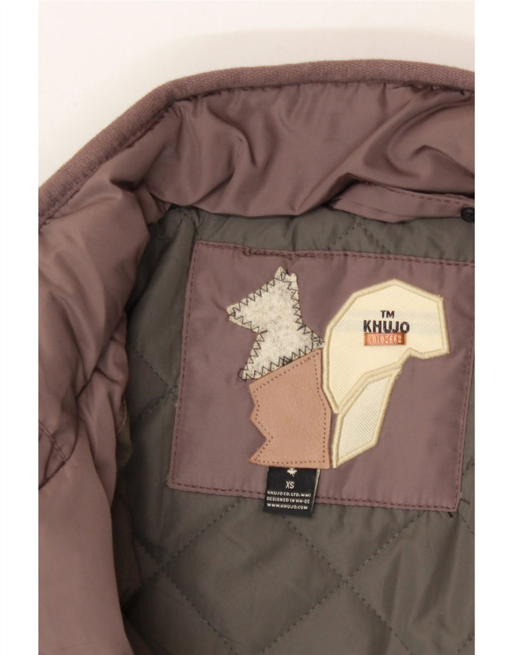 KHUJO Womens Oversized Padded Jacket UK 2 XS Brown Colourblock Polyester Vintage KHUJO and Second-Hand KHUJO from Messina Hembry 
