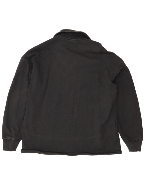 Adidas Damska bluza oversize z zamkiem błyskawicznym, UK 10, mała, czarna bawełna