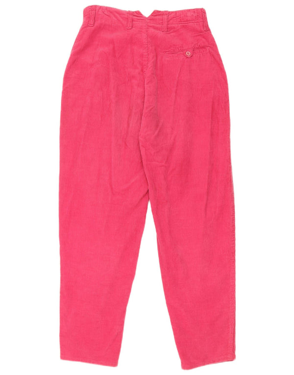 Vintage damskie sztruksowe spodnie z wysokim stanem W26 L25 różowe