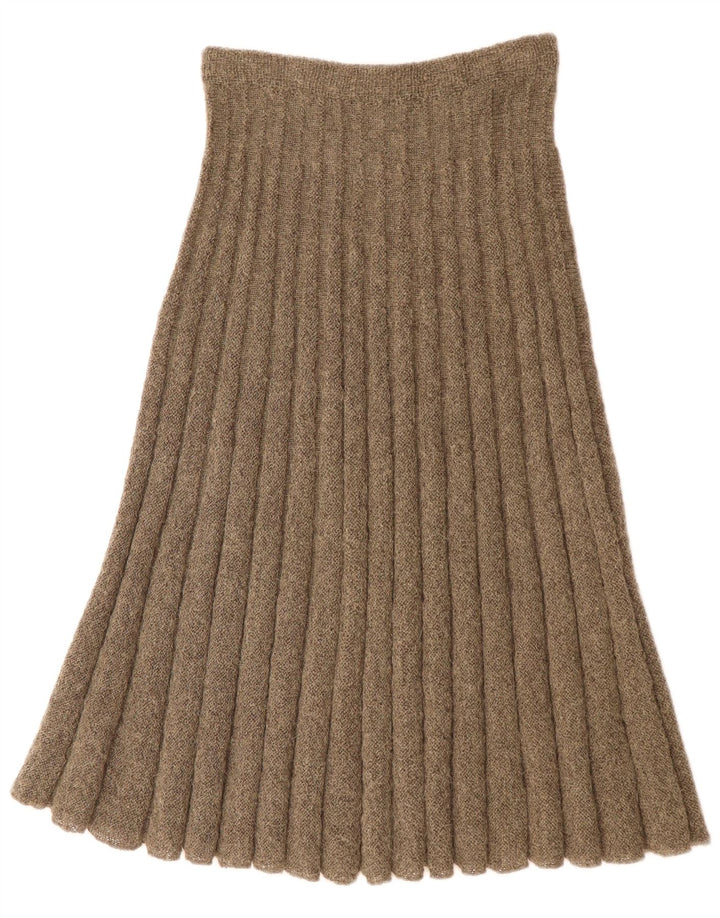 Vintage damska dzianinowa spódnica o linii A W28 Medium Khaki