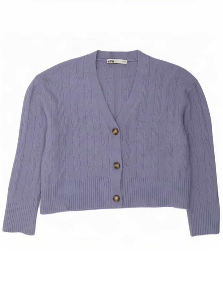 Sweter damski Zara Cardigan UK 14, średni fiolet, poliester