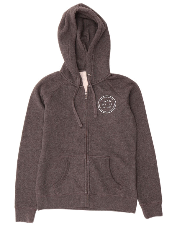 Damski sweter z kapturem i zamkiem Jack Wills UK 12, średnioszary, bawełniany