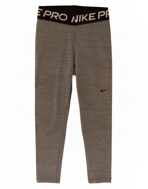 Damskie legginsy Nike Dri Fit Capri Graphic UK 8, małe, szare, z blokami kolorów