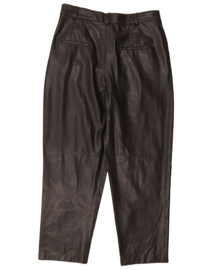 Spodnie damskie Zara Pegged ze sztucznej skóry, małe W26 L25, czarny poliester