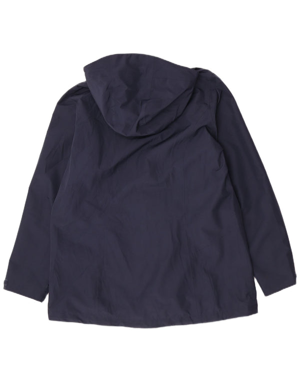 Damska kurtka przeciwdeszczowa Jack Wolfskin z kapturem i regularnym krojem, UK 18 XL, granatowa