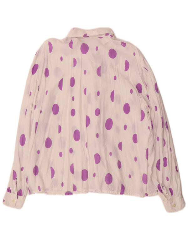 Primavera Firenze Womens Shirt Blouse UK 14 Medium White Spotted
