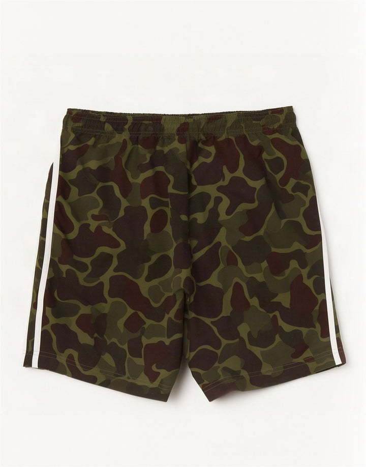 Męskie spodenki sportowe Adidas, średni khaki, kamuflaż, poliester