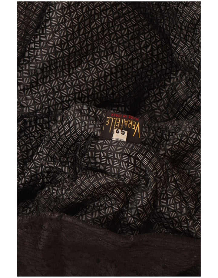 Vintage damska kurtka skórzana oversize IT 46, duża czarna skóra