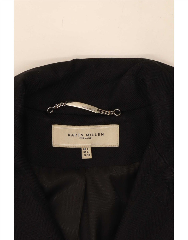 Karen Millen Płaszcz damski UK 8 Small Black Wełna