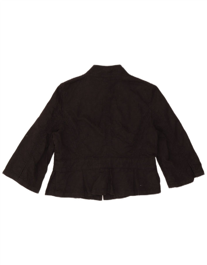 Marks & Spencer Bolero damskie z rękawami 3/4 i wiązaniem z przodu, UK 16, duże, czarne