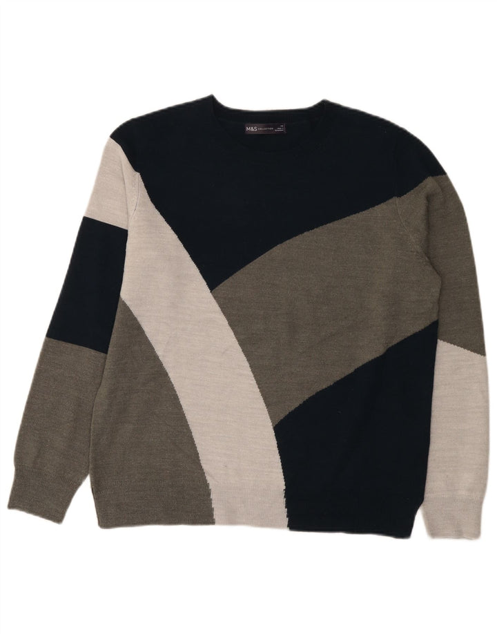 Marks & Spencer Damski sweter z dekoltem w łódkę, UK 14, duży, wielokolorowy